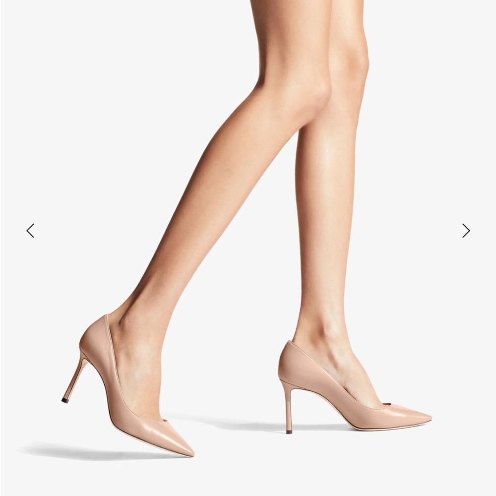 Jimmy Choo Romy 35 Ballet Pink Kid Leather Pointed Pumps